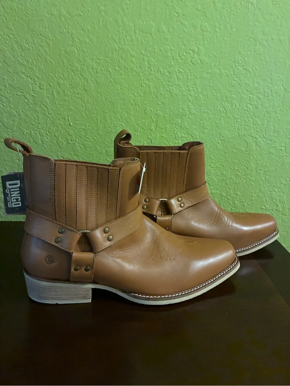 Dingo Black  Bart Pull On Square Toe Boots men size 12 D BNWT
